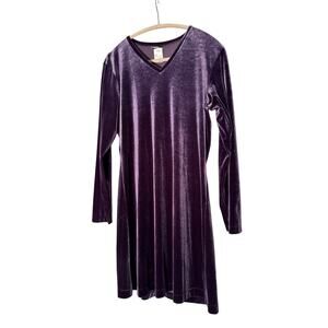 No Tag Purple Velvet Dress Sz M Vintage 90's